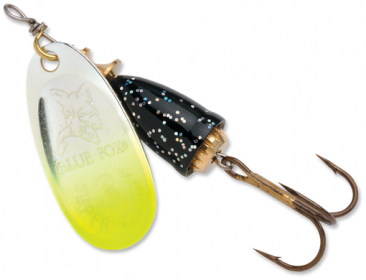 Blue Fox Classic Vibrax Spinner - Chartreuse Tipped/Silver Flake