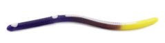 Kelly's Bass Worms Fire Tail - Purple/Yellow