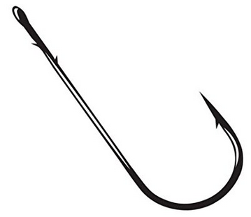 Gamakatsu Worm Hook, Straight Shank Round Bend - NS Black - (484)