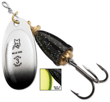Blue Fox Classic Vibrax Spinner - Black Chartreuse Candyback