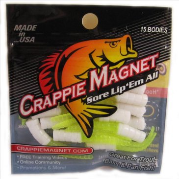 Leland Lures Crappie Magnet 15 pc. Body Pack - White / Chartreuse
