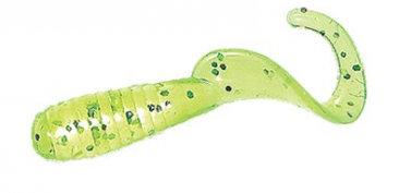 Mister Twister Meenie Tail - Chartreuse/Silver Fleck